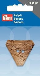 Guzik PRYM 318 190, ∅30mm z orzecha kokosowego,  trójkątny, beżowy