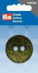 Guzik PRYM 318 201, ∅34mm , z orzecha kokosowego, zielony, okrągły.